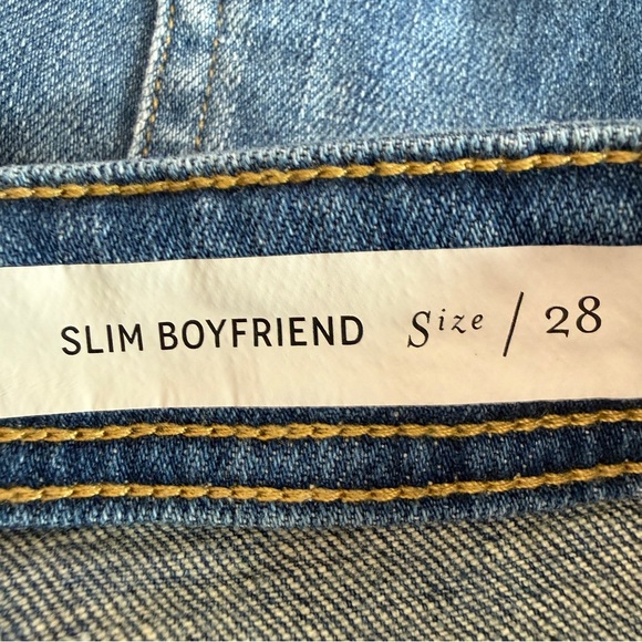 Anthropologie Pilcro Slim Boyfriend Boho Patch Jeans Size 28 (6) Mid Rise - Picture 11 of 16